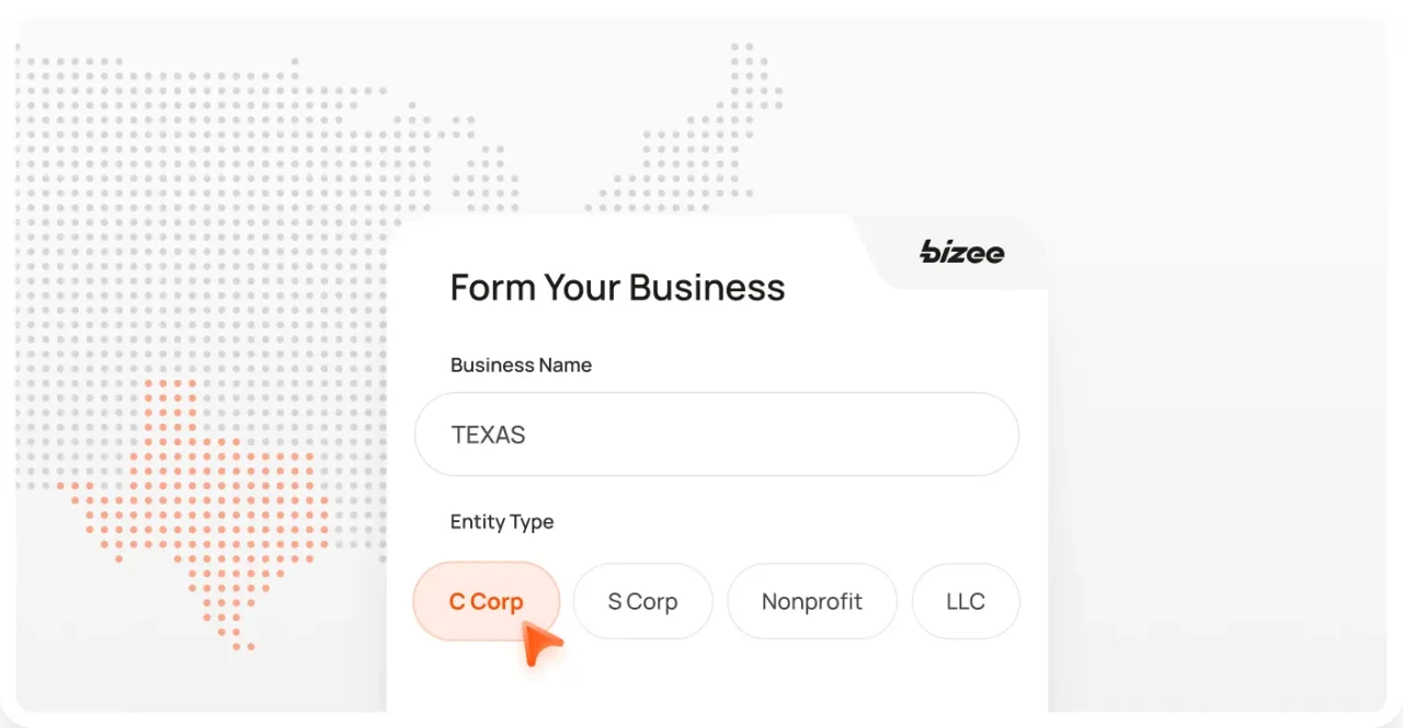 Texas Corp Map