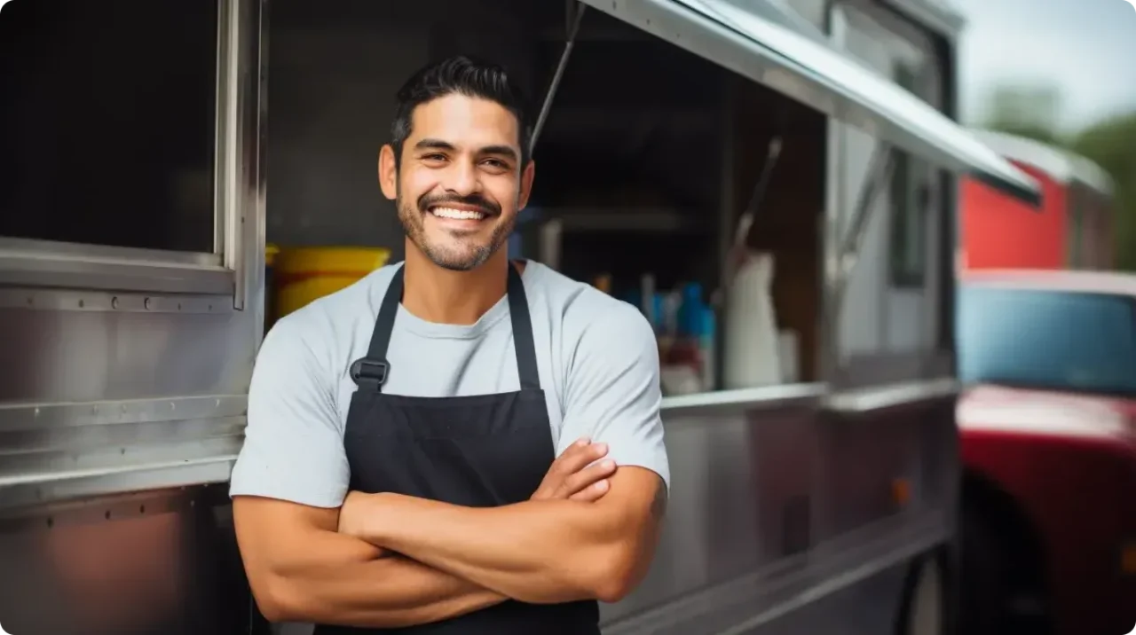 Man In Front Of Food Truck