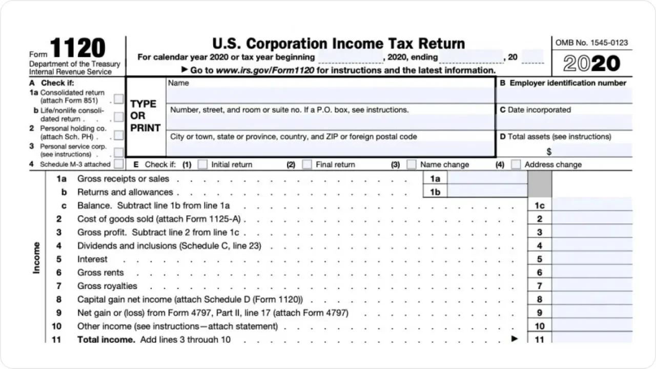 us corporation income tax return