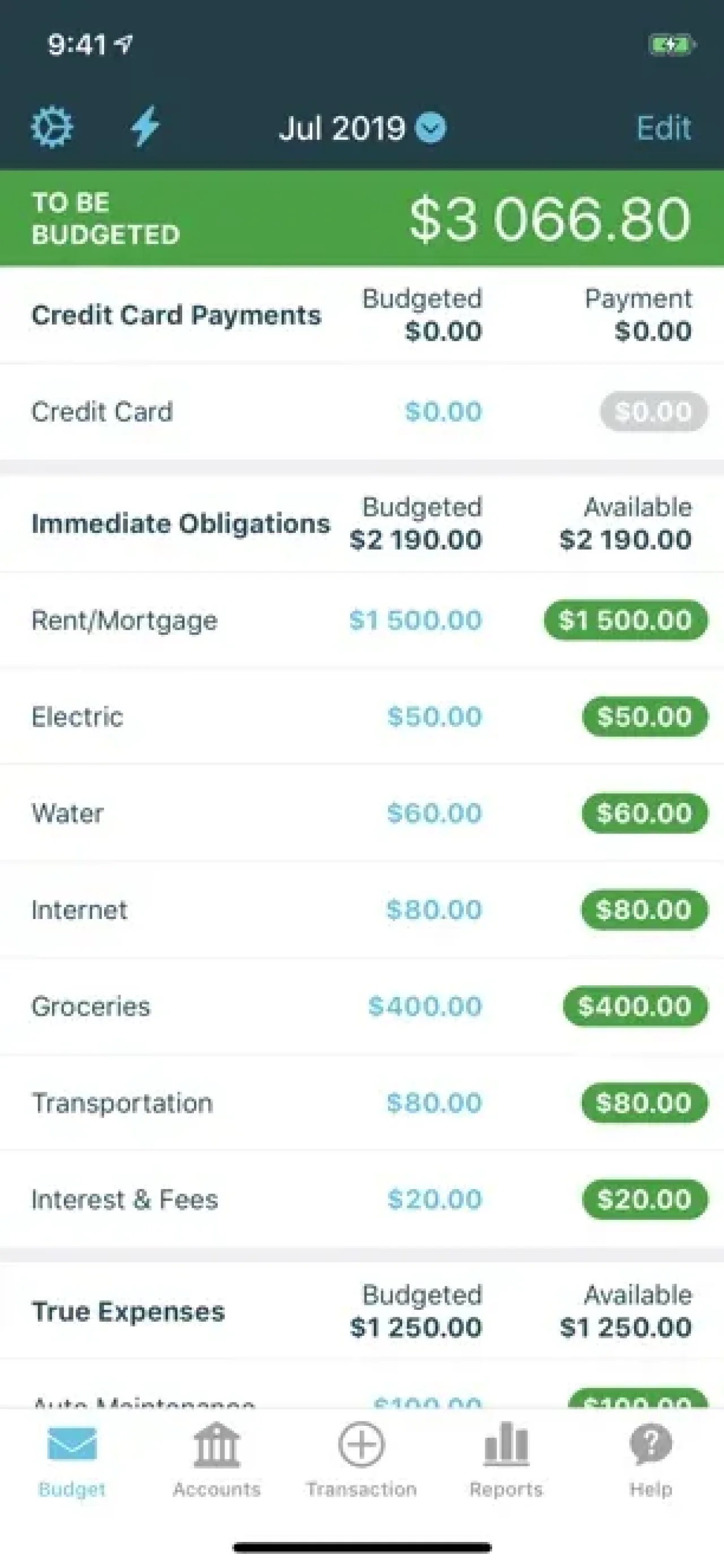 Ynab App Screenshot