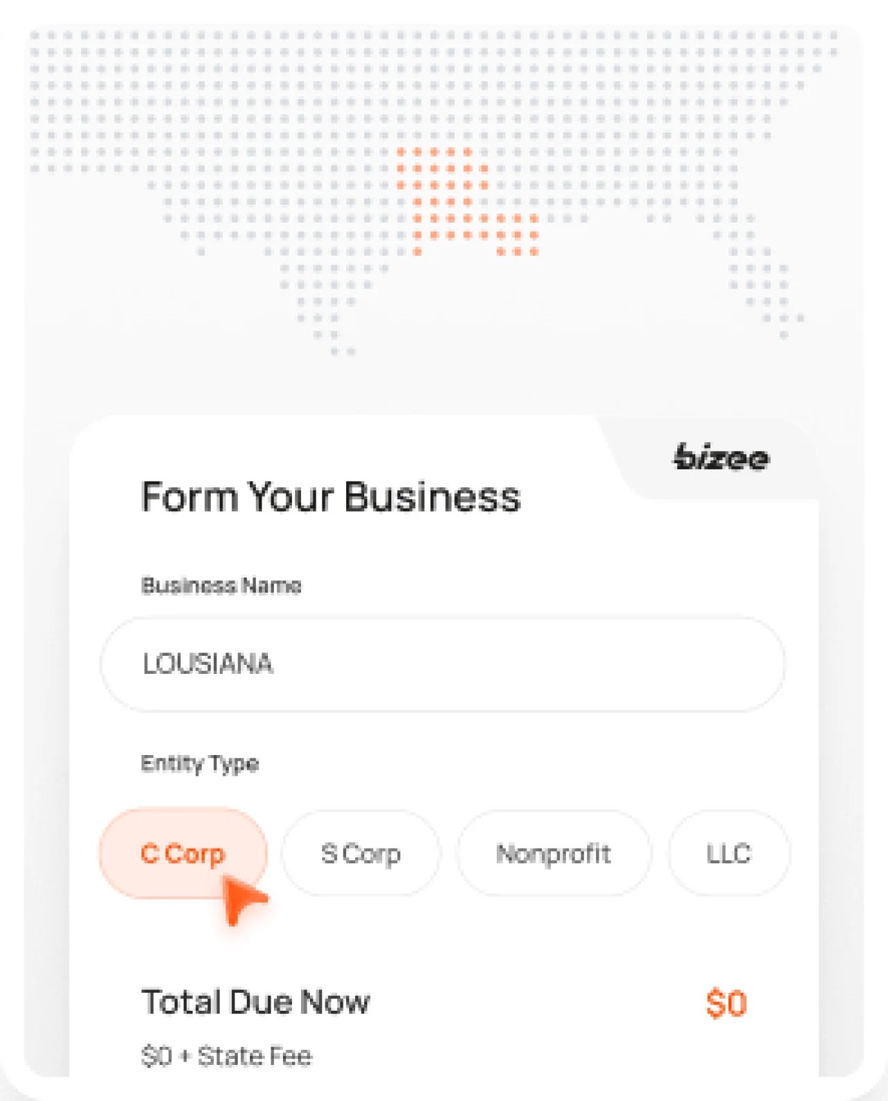 Louisiana Corp Map Mobile