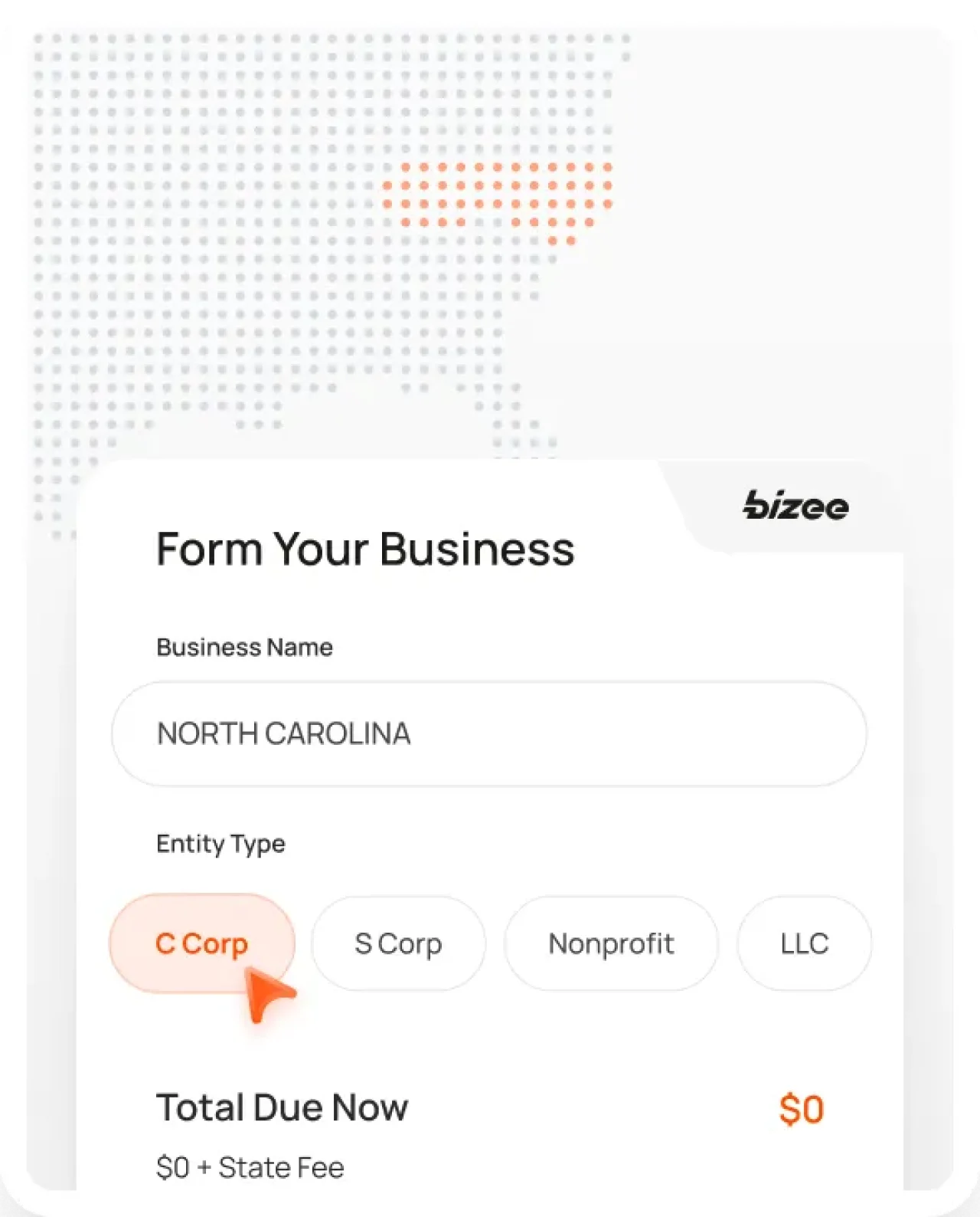 North Carolina Corp Map Mobile